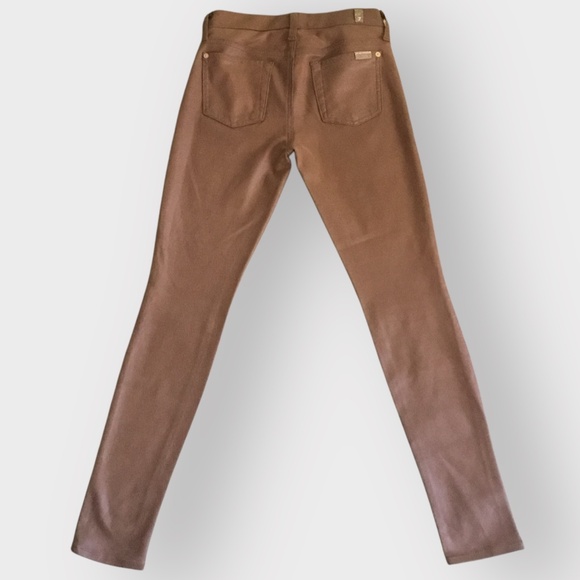 7 For All Mankind The Knee Seam Skinny Stretch Cognac Crackle Jean - Picture 4 of 15